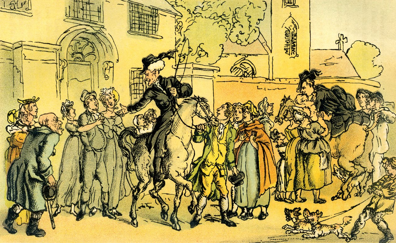 "Dr Syntax lähdössä toiselle kiertueelleen" tekijältä Thomas Rowlandson