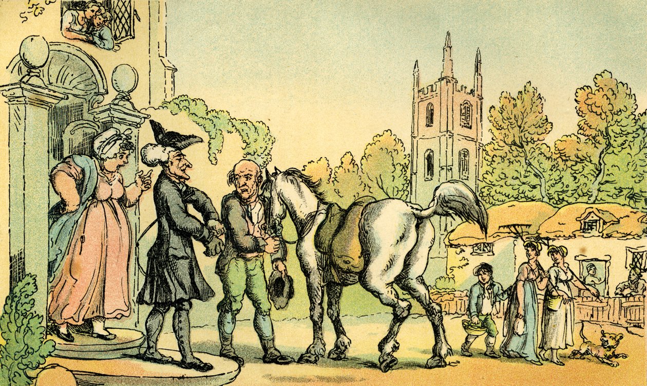 "Tohtori Syntax lähtemässä kiertueelleen järville" tekijältä Thomas Rowlandson
