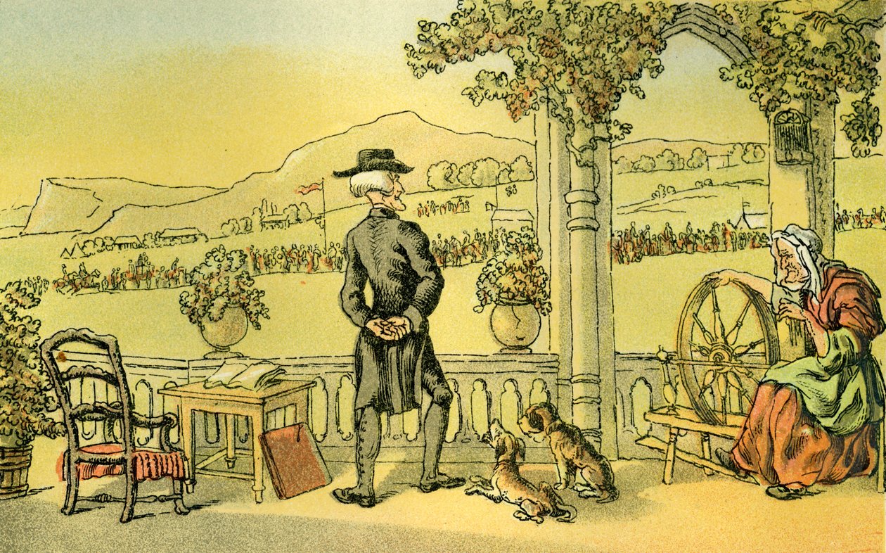 "Dr Syntax soliloquising" tekijältä Thomas Rowlandson