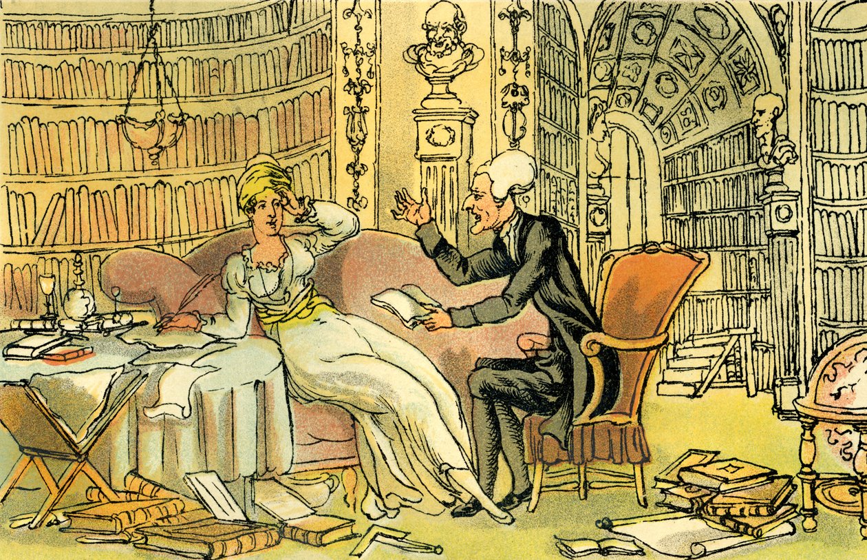 "Dr Syntax with a blue sukkakaunotar" tekijältä Thomas Rowlandson