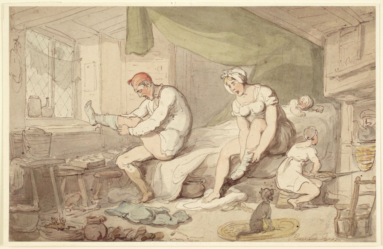 Pukeutumiskohtaus tekijältä Thomas Rowlandson
