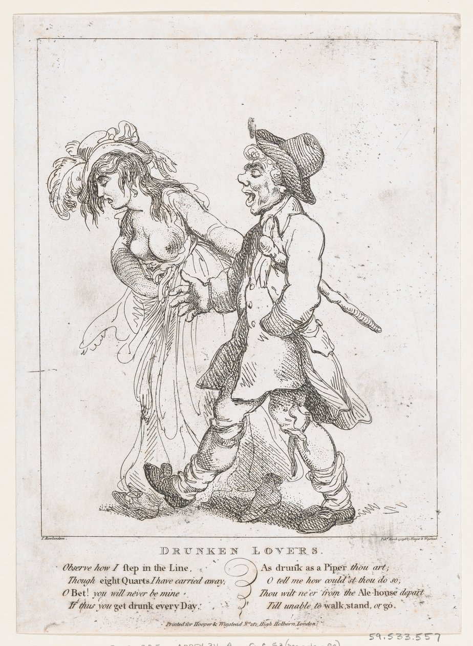 Drunken Lovers, 15. maaliskuuta 1798, 15. maaliskuuta 1798. tekijältä Thomas Rowlandson