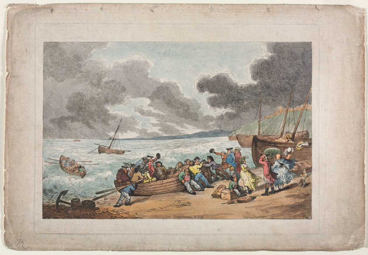 Lähtö Brighthelmstonesta Dieppeen tekijältä Thomas Rowlandson