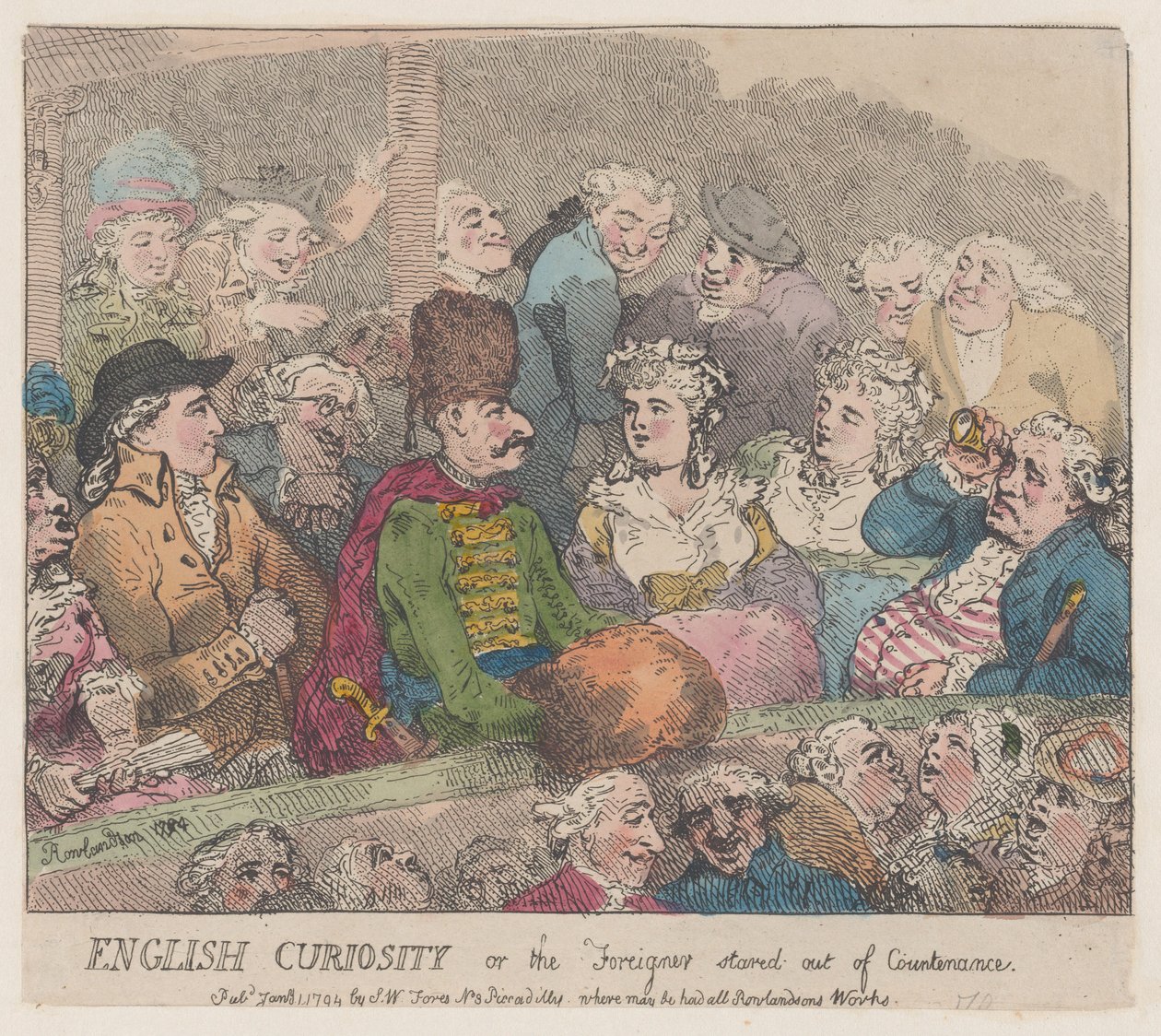 English Curiosity eli The Foreigner Stared Out of Countenance, 1. tammikuuta 1794., 1. tammikuuta 1794. tekijältä Thomas Rowlandson