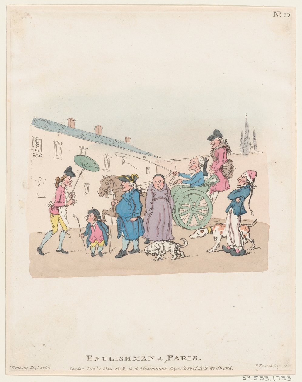 Englantilainen Pariisissa, 1. toukokuuta 1803, 1. toukokuuta 1803. tekijältä Thomas Rowlandson