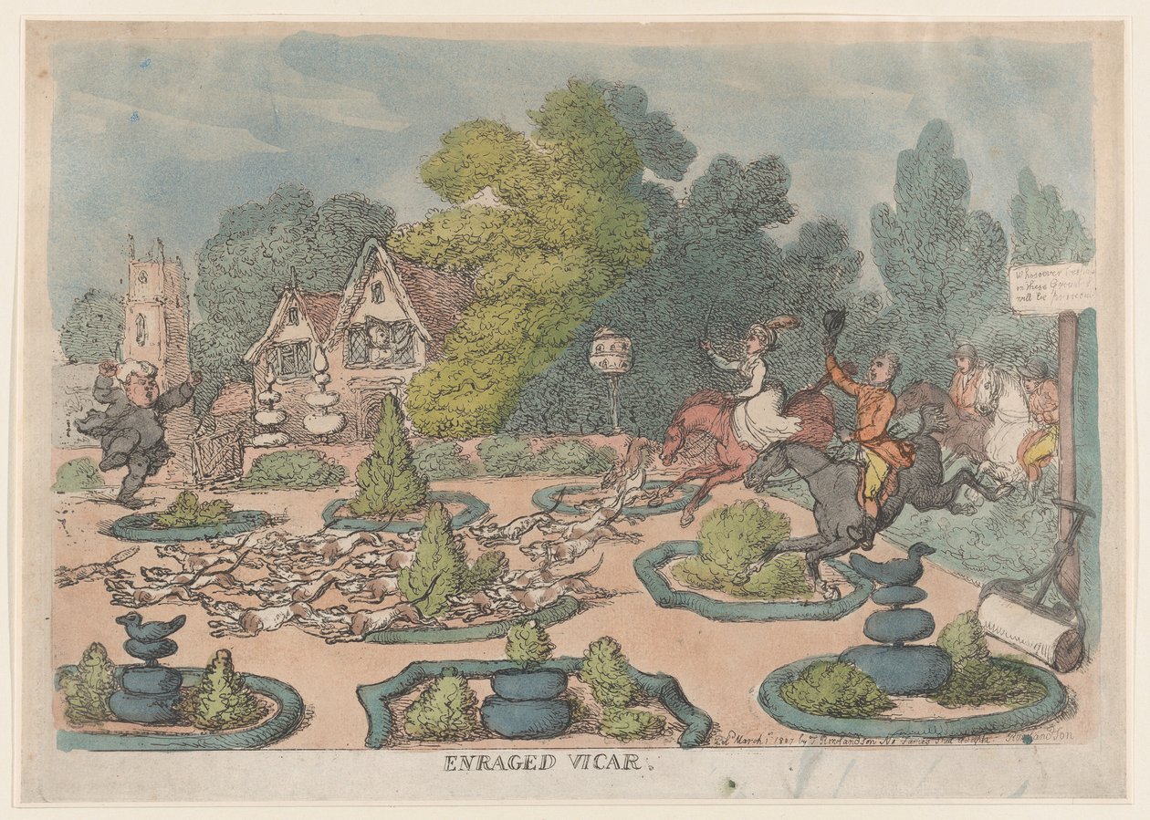 Raivostunut kirkkoherra, 1. maaliskuuta 1807, 1. maaliskuuta 1807. tekijältä Thomas Rowlandson