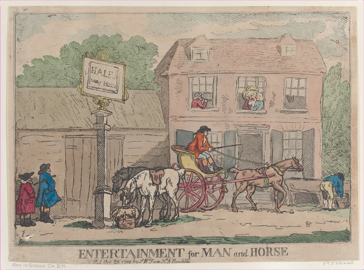 Viihdettä ihmiselle ja hevoselle, 25. lokakuuta 1788, 25. lokakuuta 1788. tekijältä Thomas Rowlandson