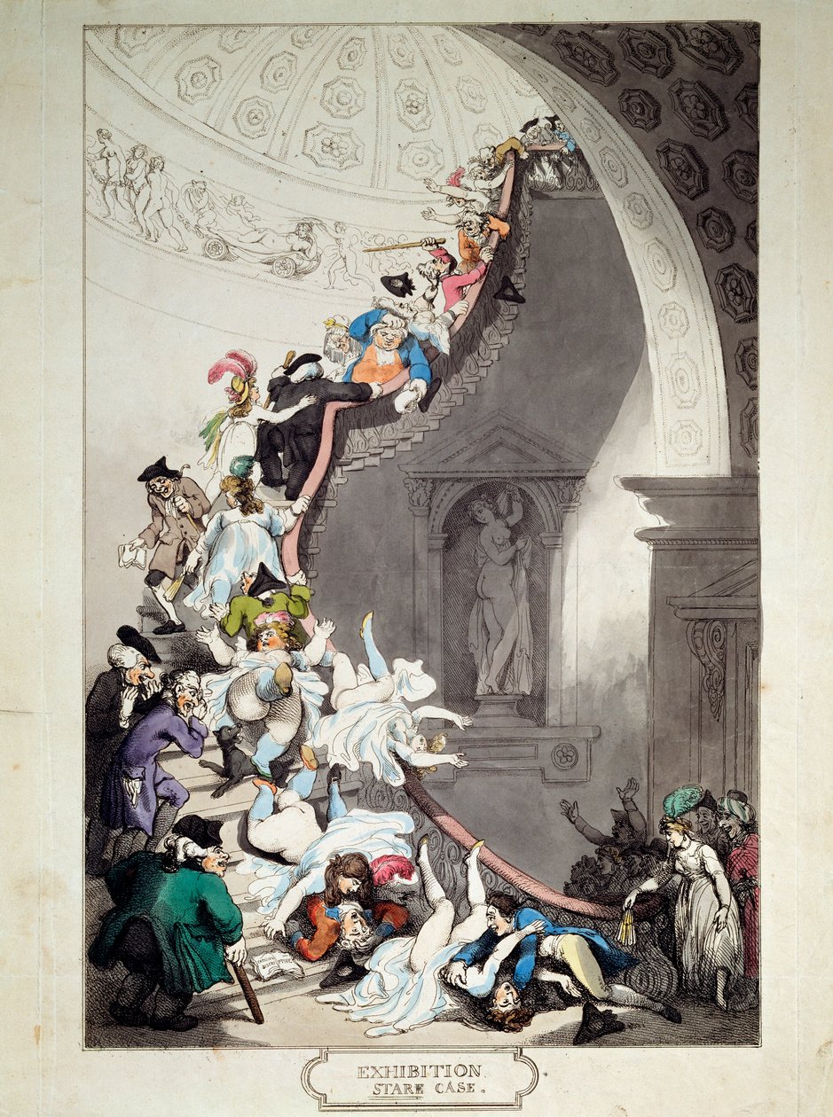 Näyttely Stare Case, 1811. tekijältä Thomas Rowlandson