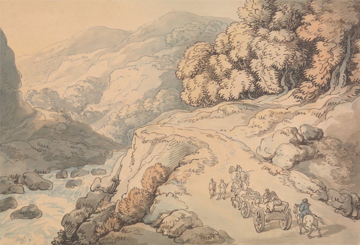 Conwy-joen putoukset, Pohjois-Wales tekijältä Thomas Rowlandson