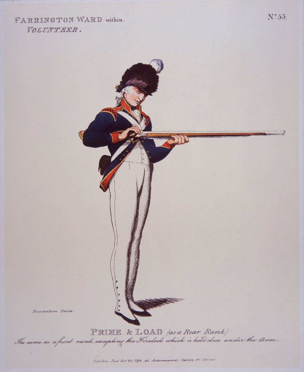 Farringdonin osasto vapaaehtoistyössä, Prime & Loadissa tekijältä Thomas Rowlandson