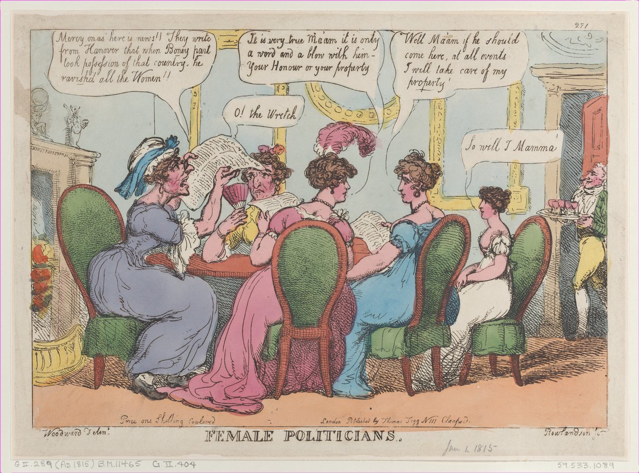 Naispoliitikot, 1. tammikuuta 1808, 1. tammikuuta 1808. tekijältä Thomas Rowlandson
