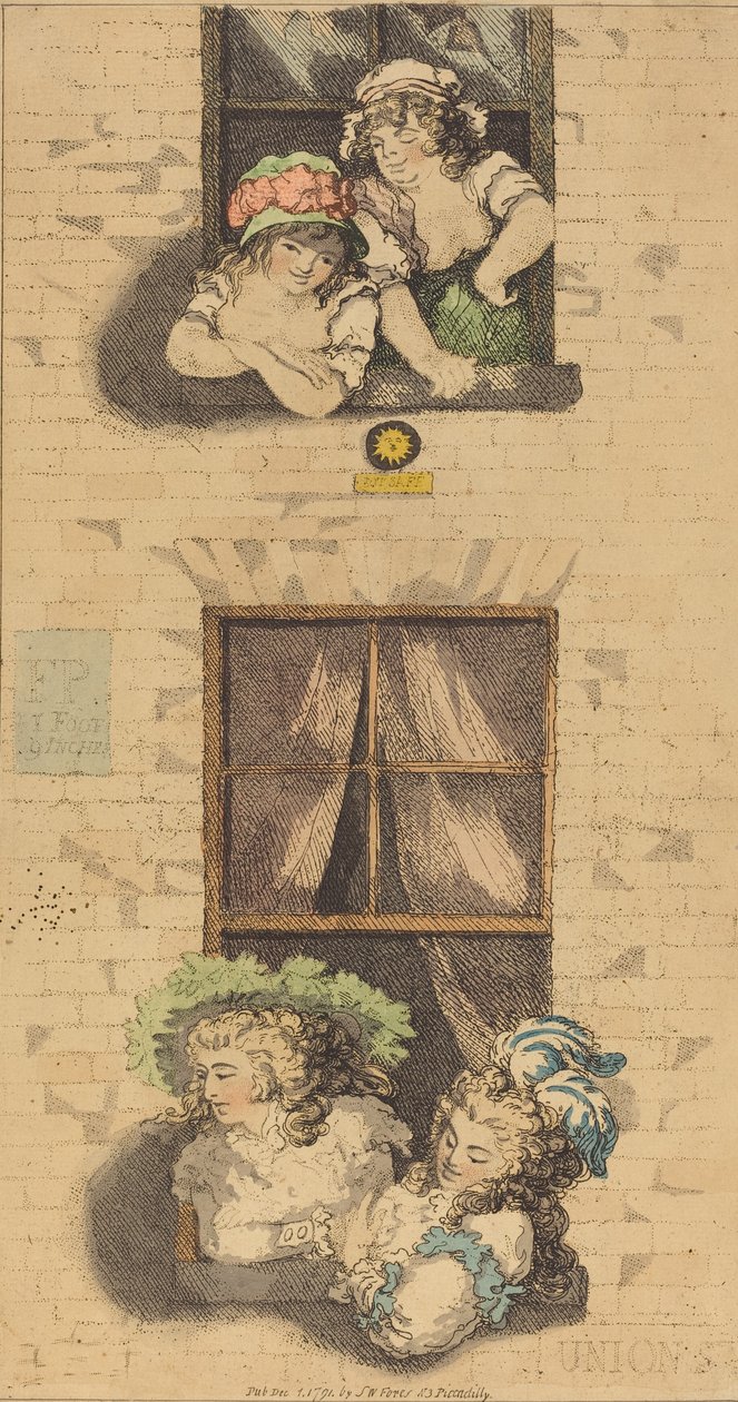 Ensimmäinen ja toinen kerros, julkaistu 1791. tekijältä Thomas Rowlandson