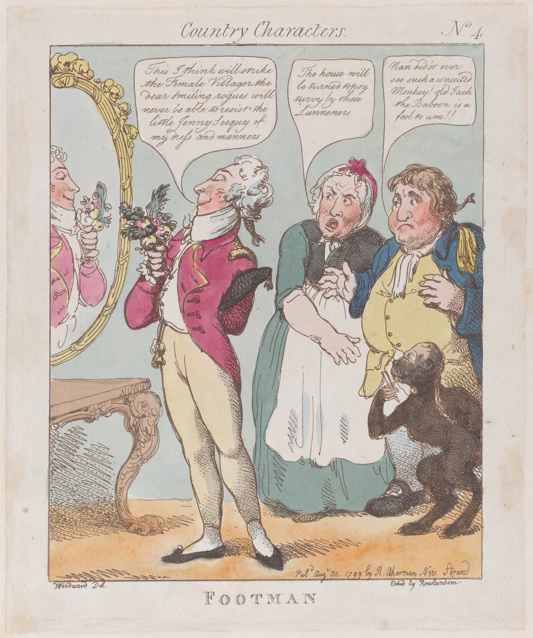 Footman, 30. elokuuta 1799, 30. elokuuta 1799. tekijältä Thomas Rowlandson