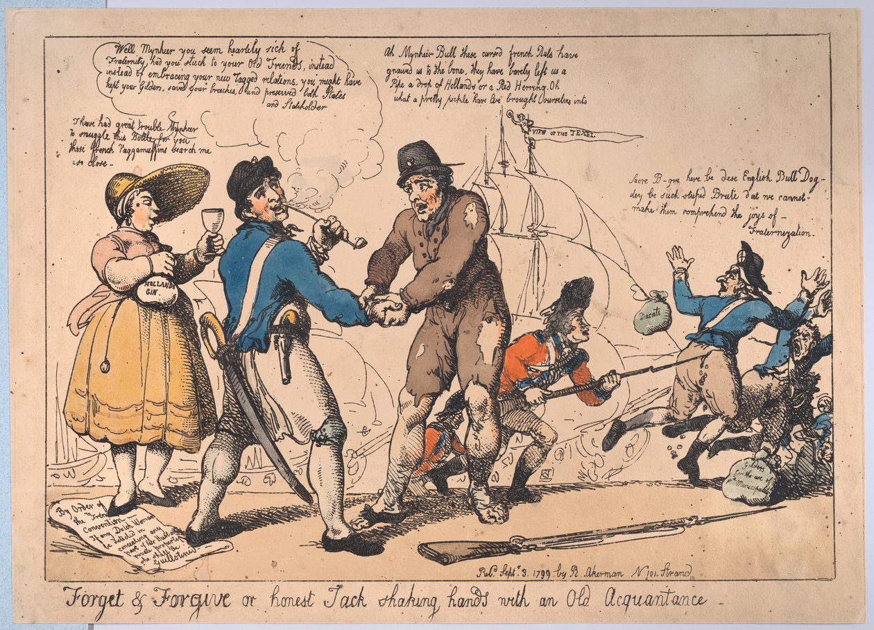 Forget & Forgive, tai rehellinen Jack kättelee ja vanha tuttavuus, Se..., 3. syyskuuta 1799 tekijältä Thomas Rowlandson