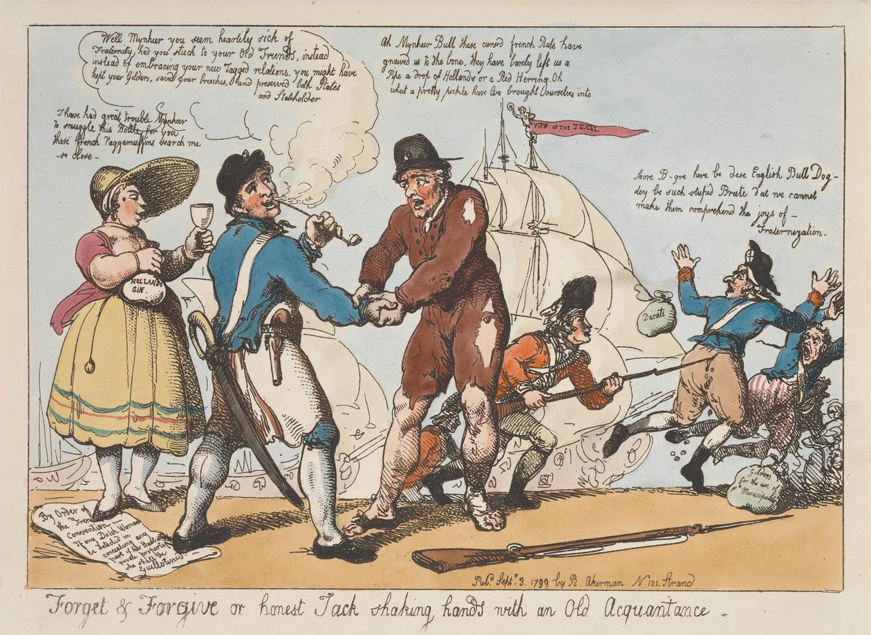 Unohda ja anna anteeksi – tai rehellinen Jack kättelee vanhaa tuttavaa tekijältä Thomas Rowlandson