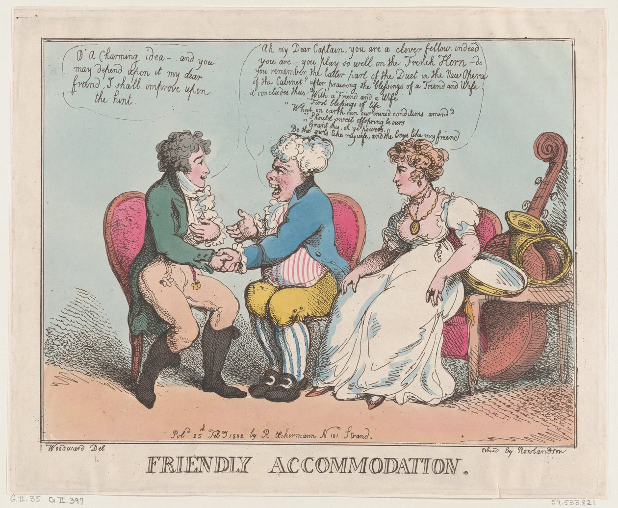 Ystävällinen majoitus, 25. helmikuuta 1802, 25. helmikuuta 1802. tekijältä Thomas Rowlandson