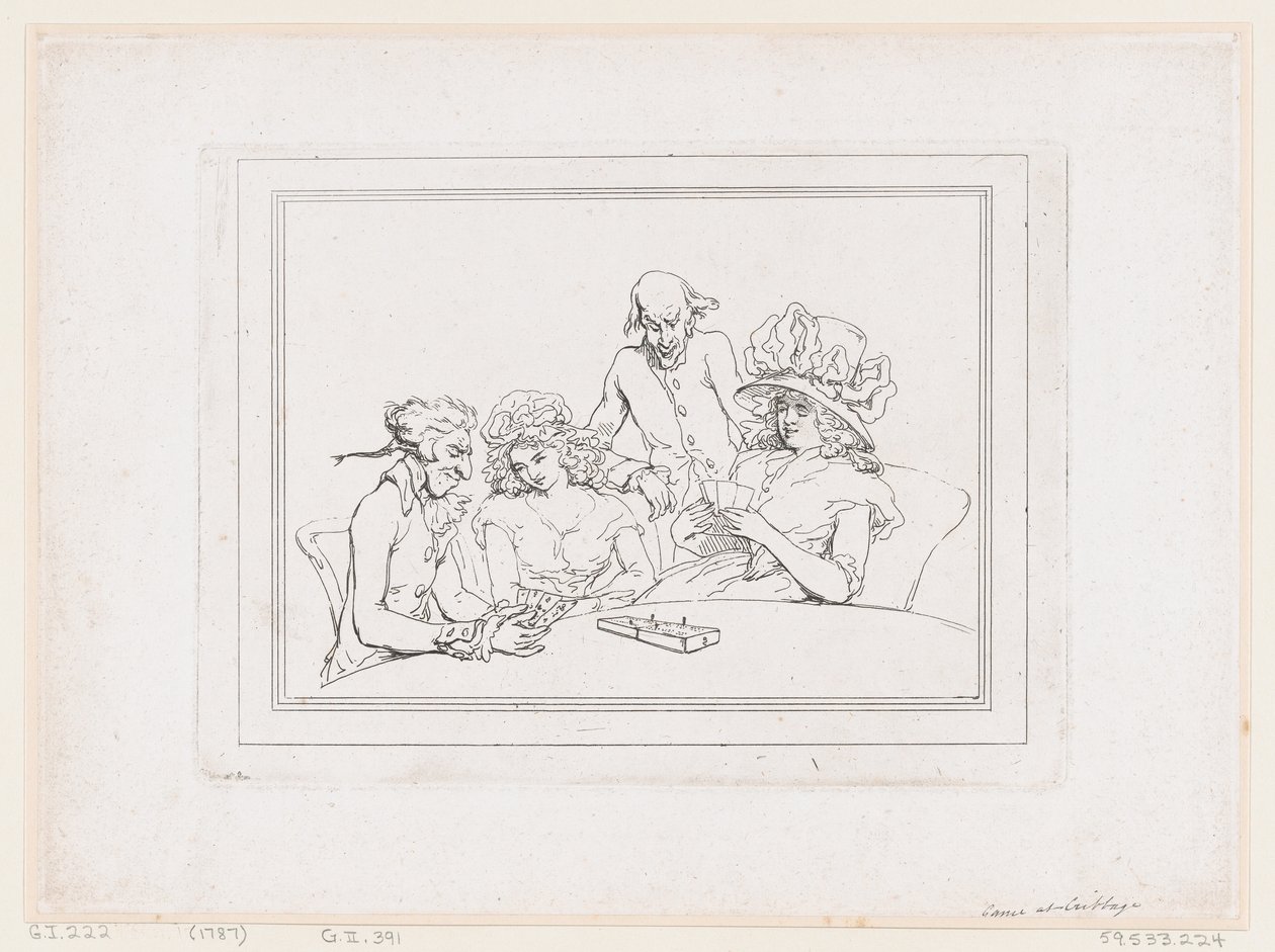 Cribbage-peli tekijältä Thomas Rowlandson