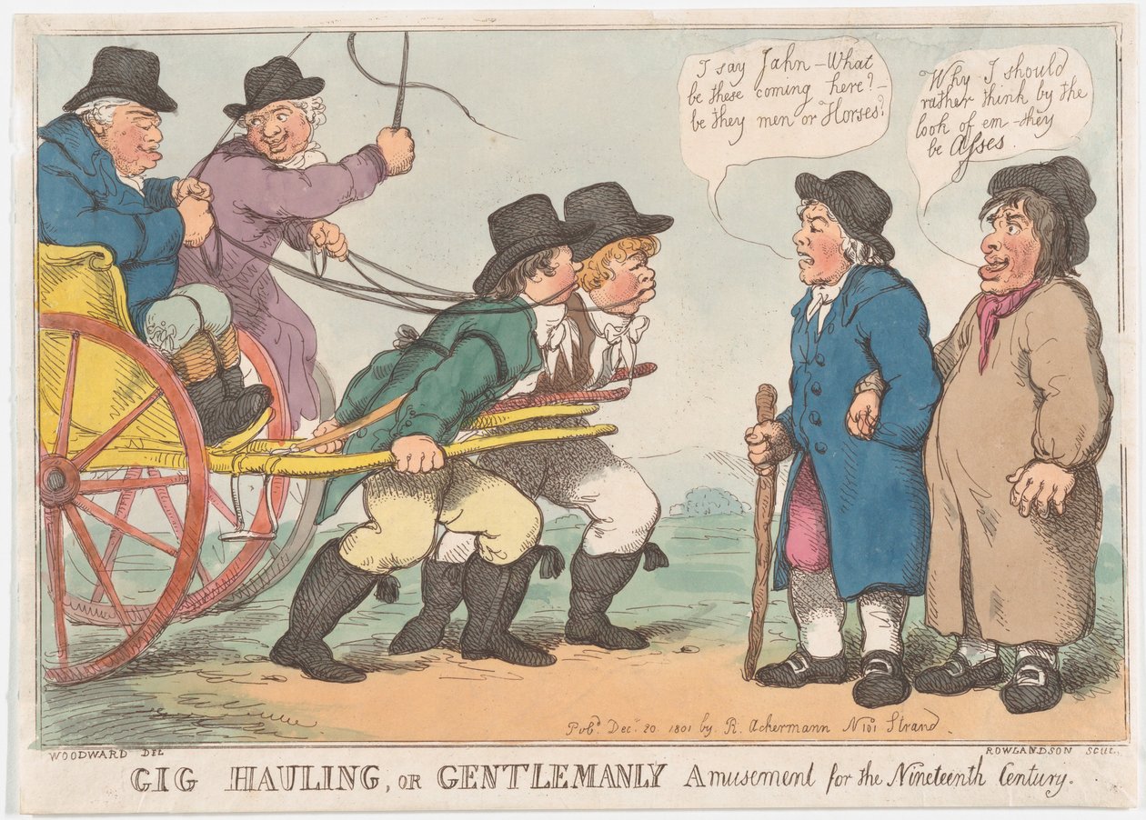 Gig Hauling eli Gentlemanly Amusement for the XIX Century, 3. huhtikuuta 1801., 3. huhtikuuta 1801. tekijältä Thomas Rowlandson