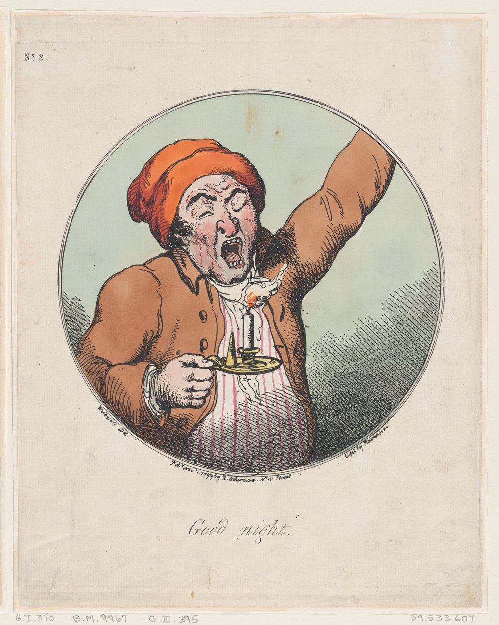Hyvää yötä, 1. marraskuuta 1799, 1. marraskuuta 1799. tekijältä Thomas Rowlandson