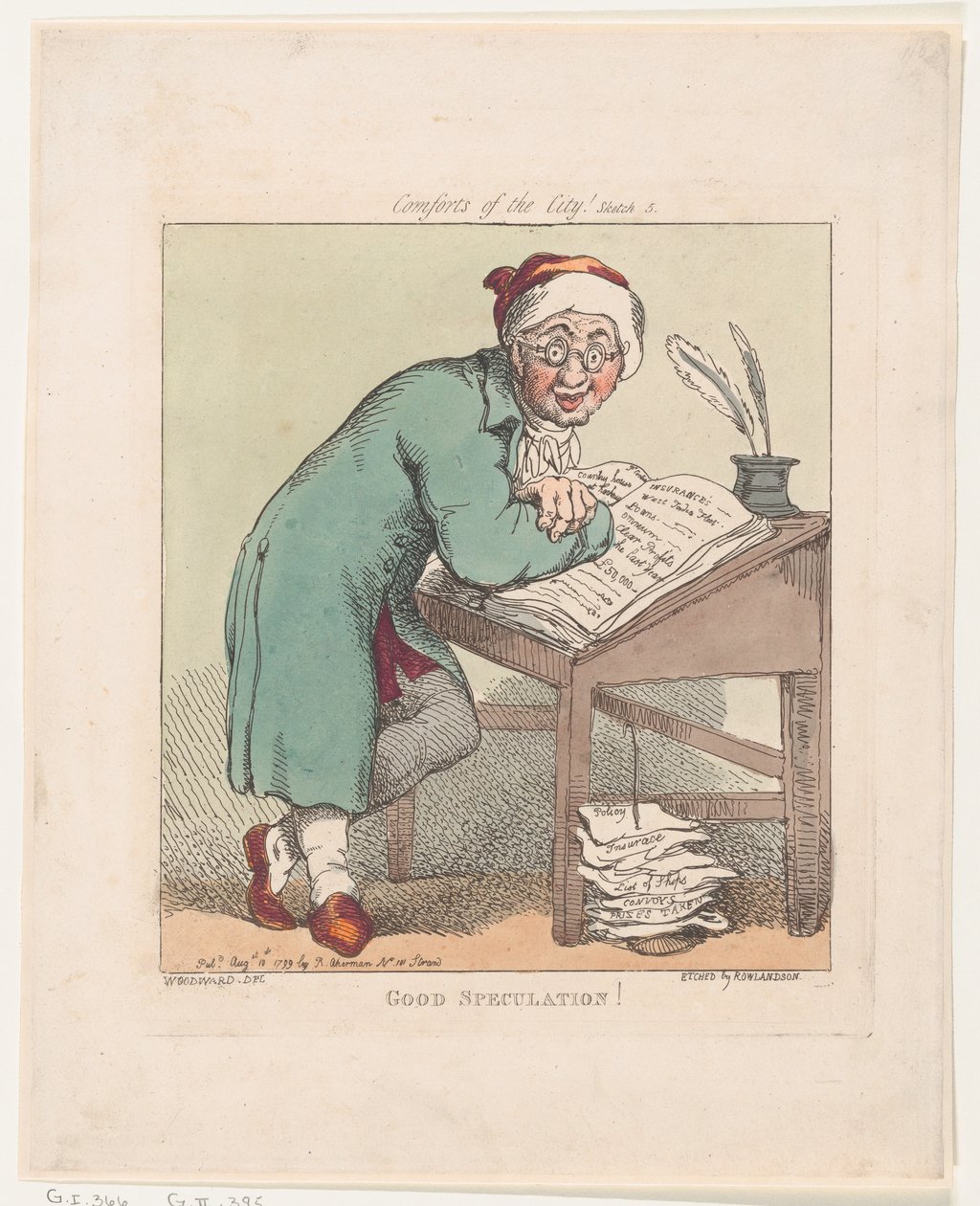 Hyvää spekulaatiota!, 10. elokuuta 1799, 10. elokuuta 1799. tekijältä Thomas Rowlandson