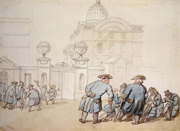 Greenwich Hospital (kynä ja akvarelli paperille) tekijältä Thomas Rowlandson