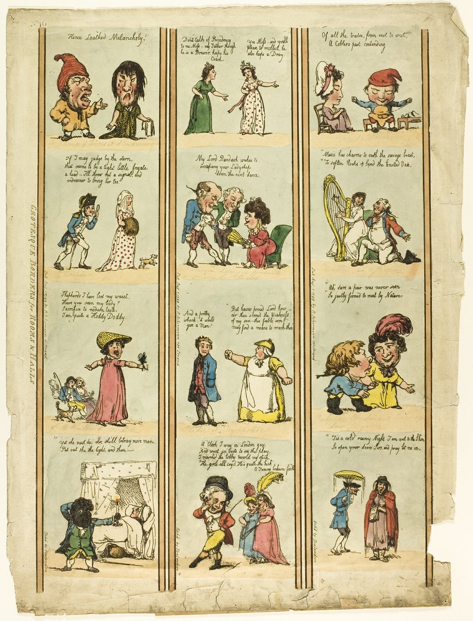 Groteski rajoja varten Halls  Rooms tekijältä Thomas Rowlandson