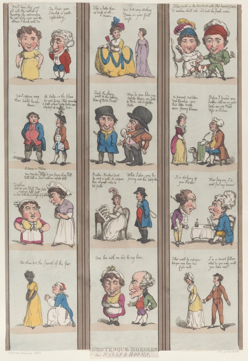 Grotesque Borders for Rooms and Halls, [1800], uusintapainos., [1800], uusintapainos. tekijältä Thomas Rowlandson