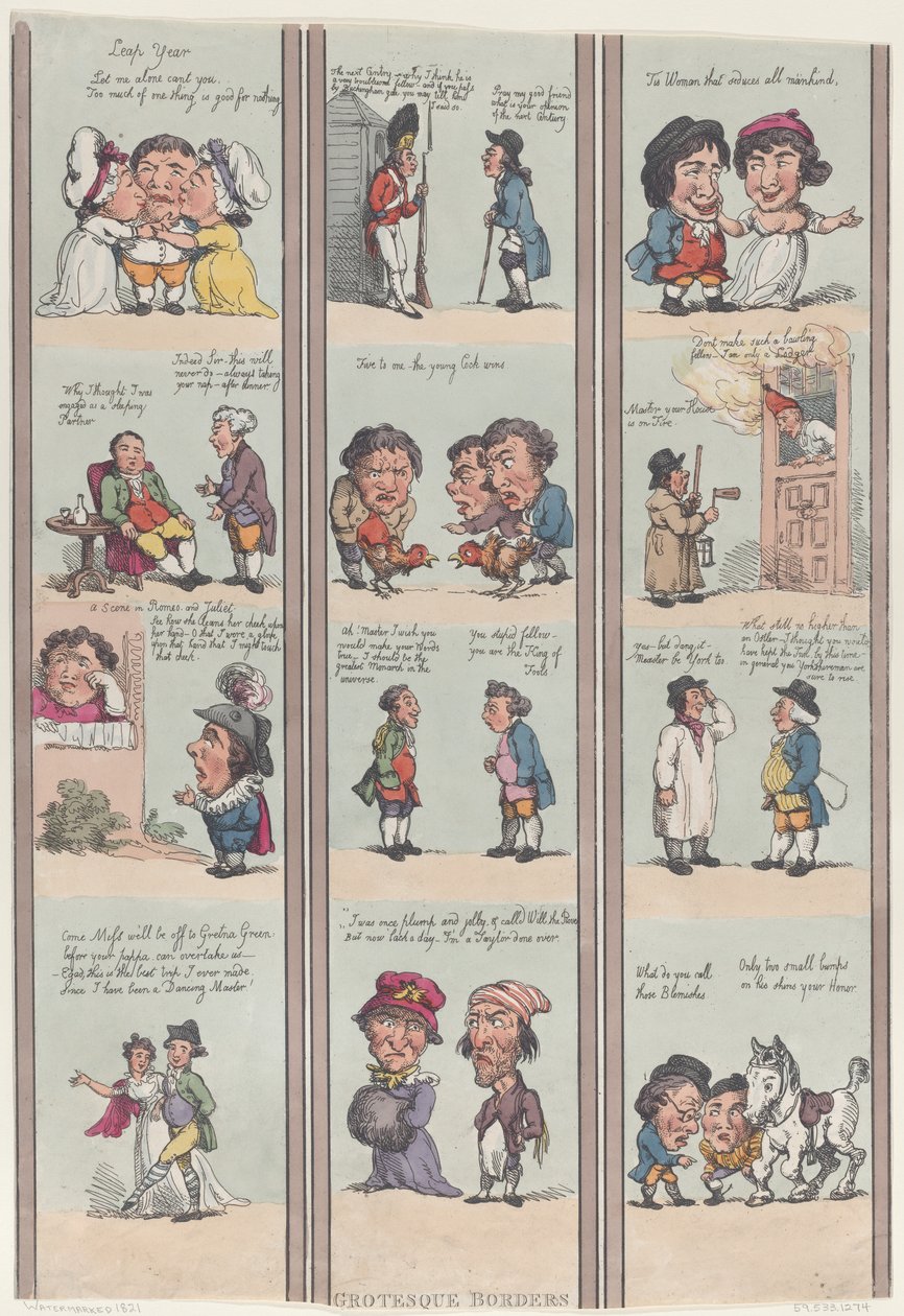 Grotesque Borders for Rooms and Halls, [1800], uusintapainos., [1800], uusintapainos. tekijältä Thomas Rowlandson
