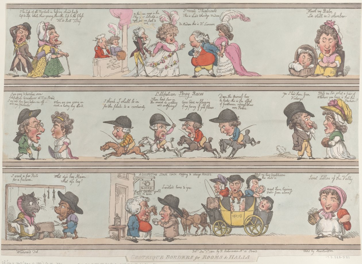 Grotesque Borders for Rooms and Halls, 1. joulukuuta 1800., 1. joulukuuta 1800. tekijältä Thomas Rowlandson