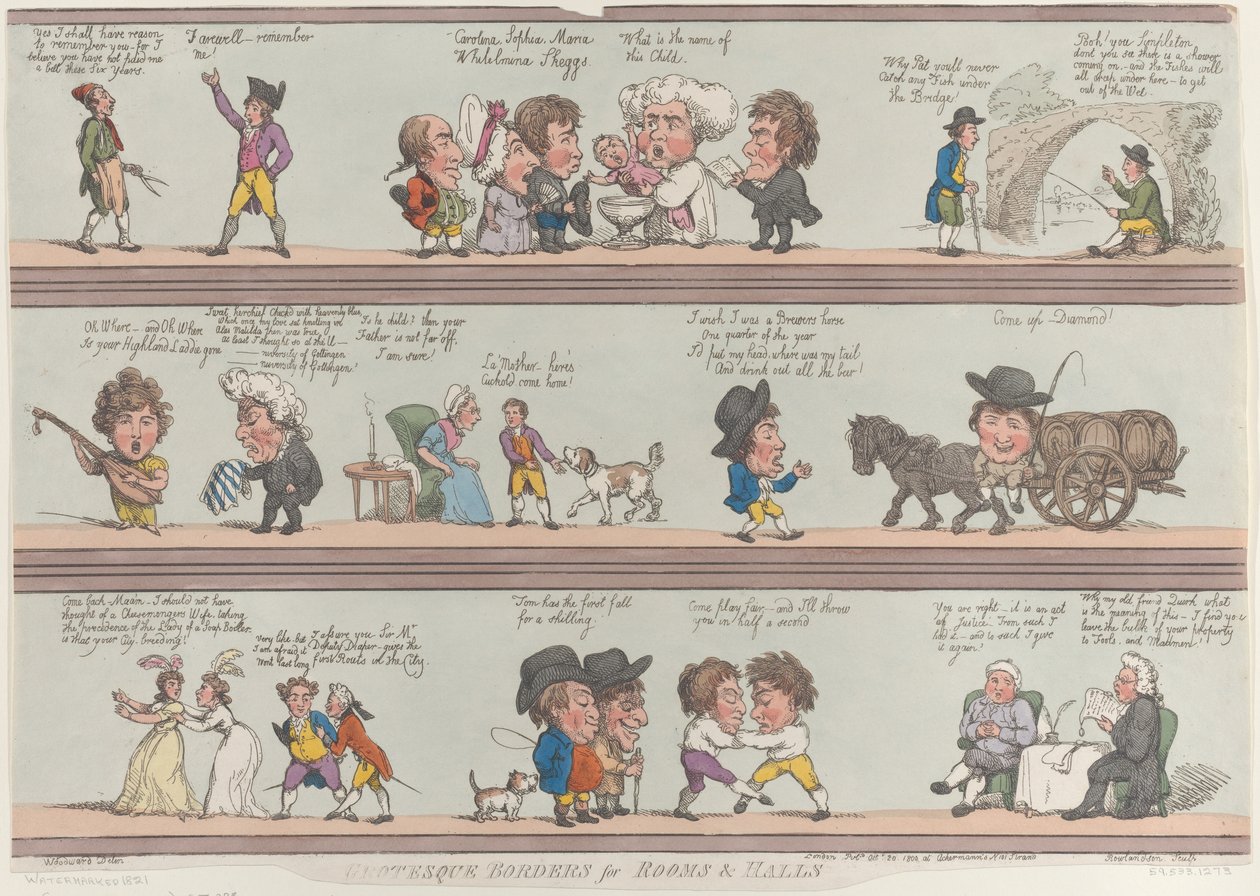 Grotesque Borders for Rooms and Halls, [20.10.1800], uusintapainos., [20.10.1800], uusintapainos. tekijältä Thomas Rowlandson