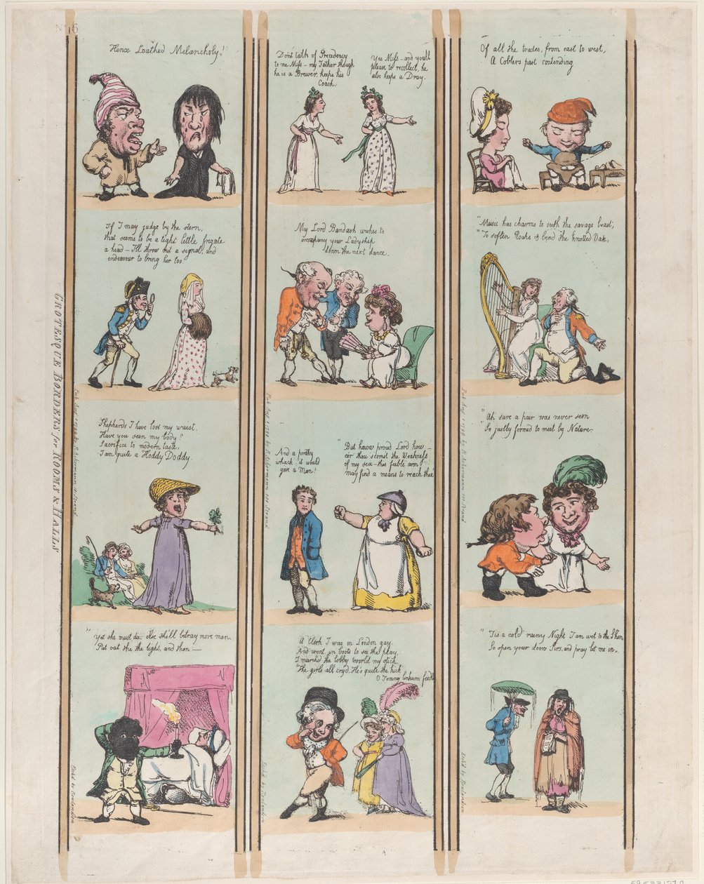 Grotesque Borders for Rooms and Halls, levy 16, 1. elokuuta 1799, 1. elokuuta 1799. tekijältä Thomas Rowlandson