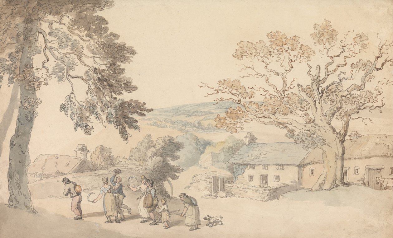 Sadonkorjuukoneet lähtevät liikkeelle tekijältä Thomas Rowlandson