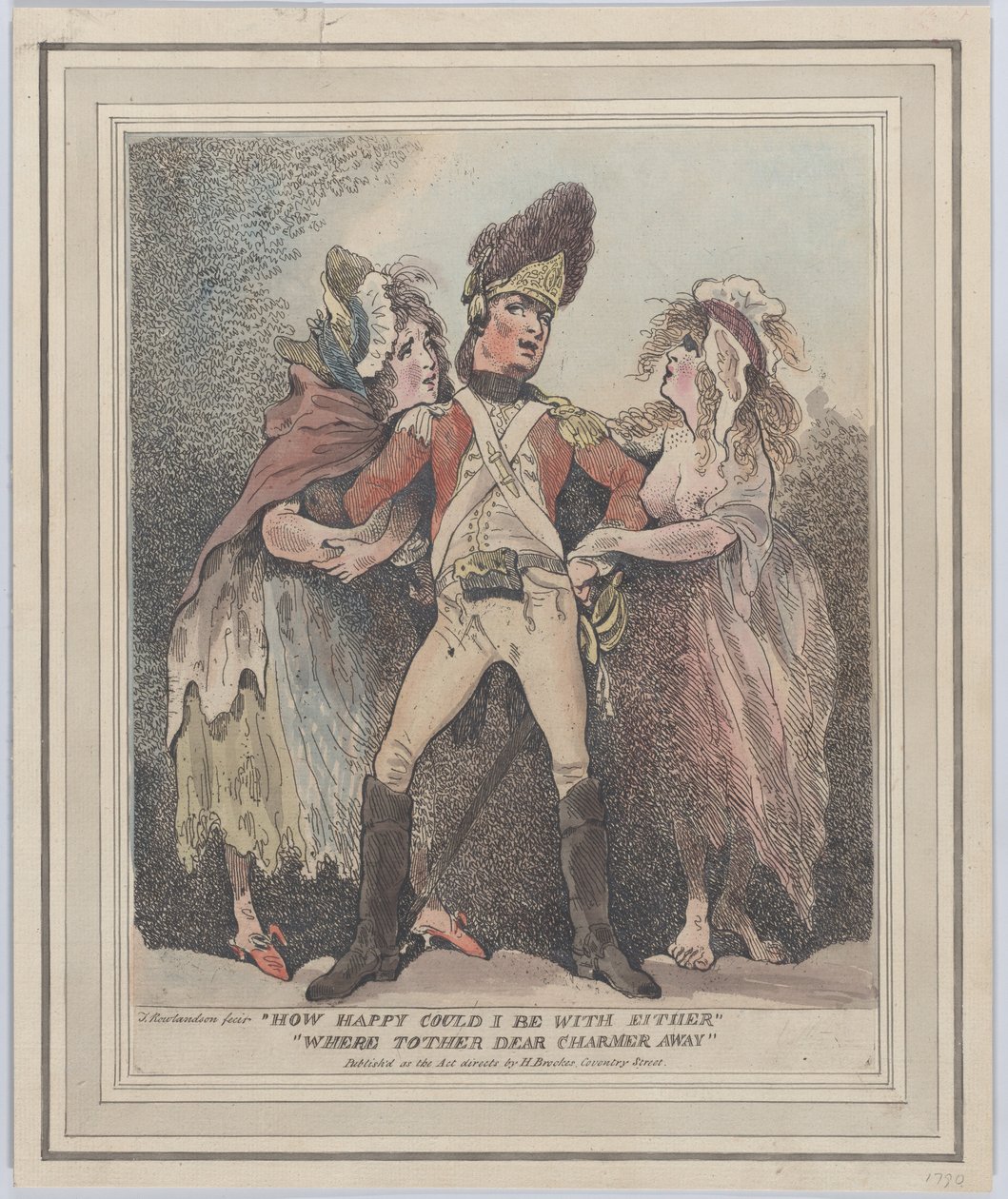 Kuinka onnellinen voisinkaan olla jommankumman kanssa, olisivatko muut rakas hurmuri poissa, [1784]., [1784]. tekijältä Thomas Rowlandson
