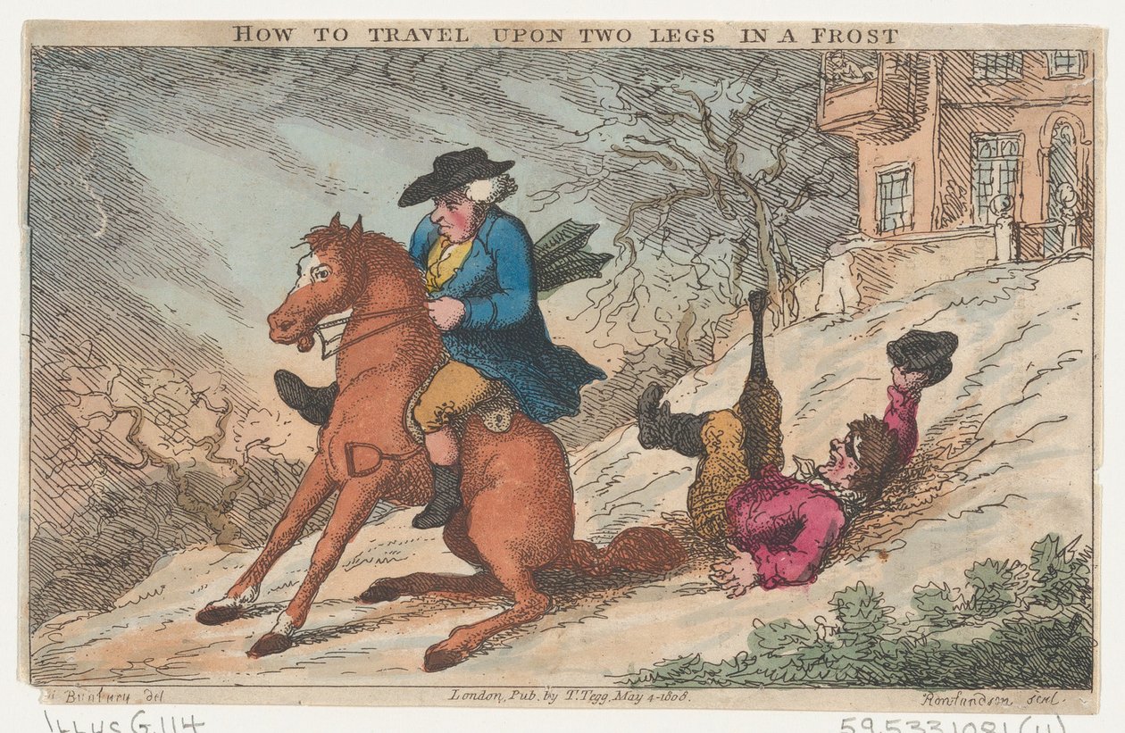 Kuinka matkustaa kahdella jalalla pakkasessa, 4. toukokuuta 1808, 4. toukokuuta 1808. tekijältä Thomas Rowlandson