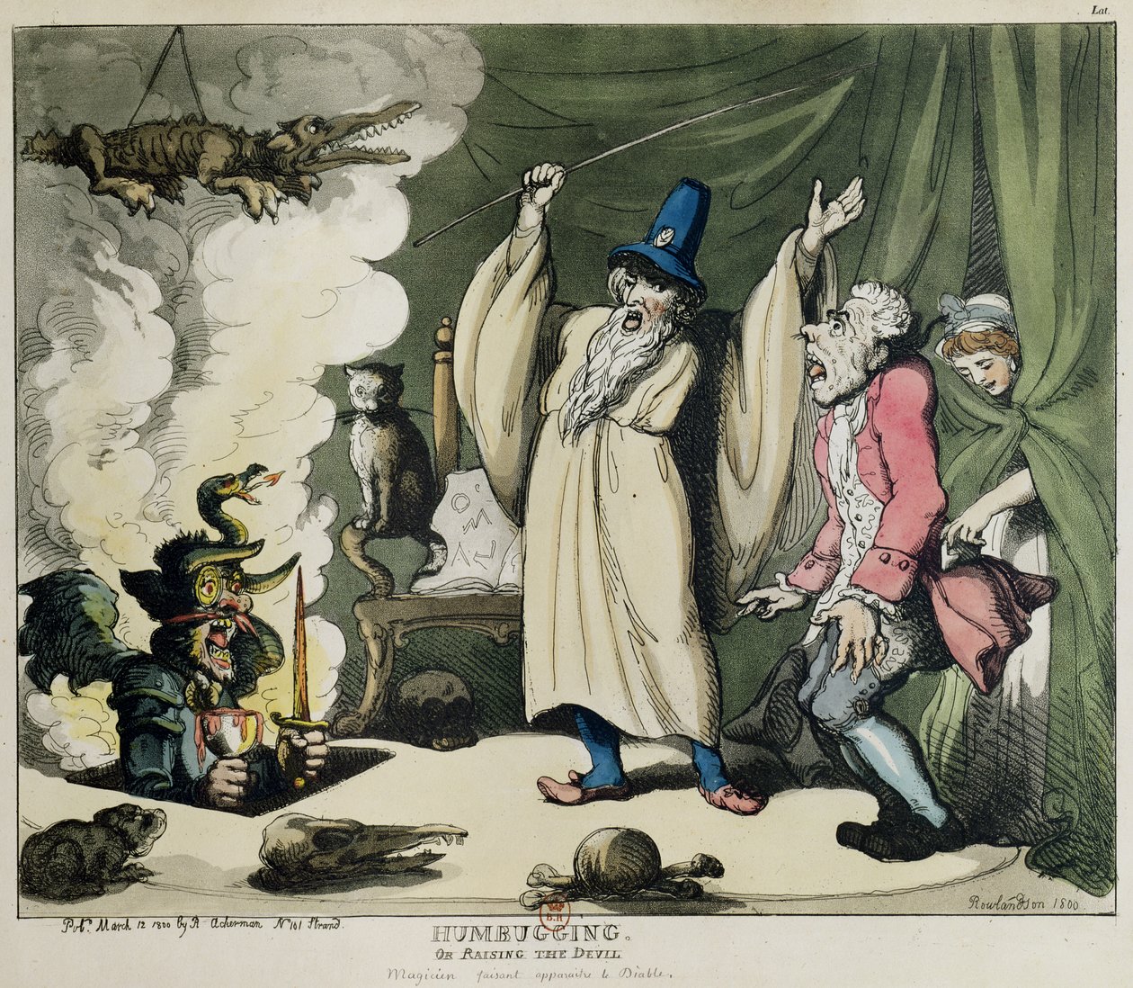 Humbugging or Raising the Devil, 1800 (väri litho) tekijältä Thomas Rowlandson