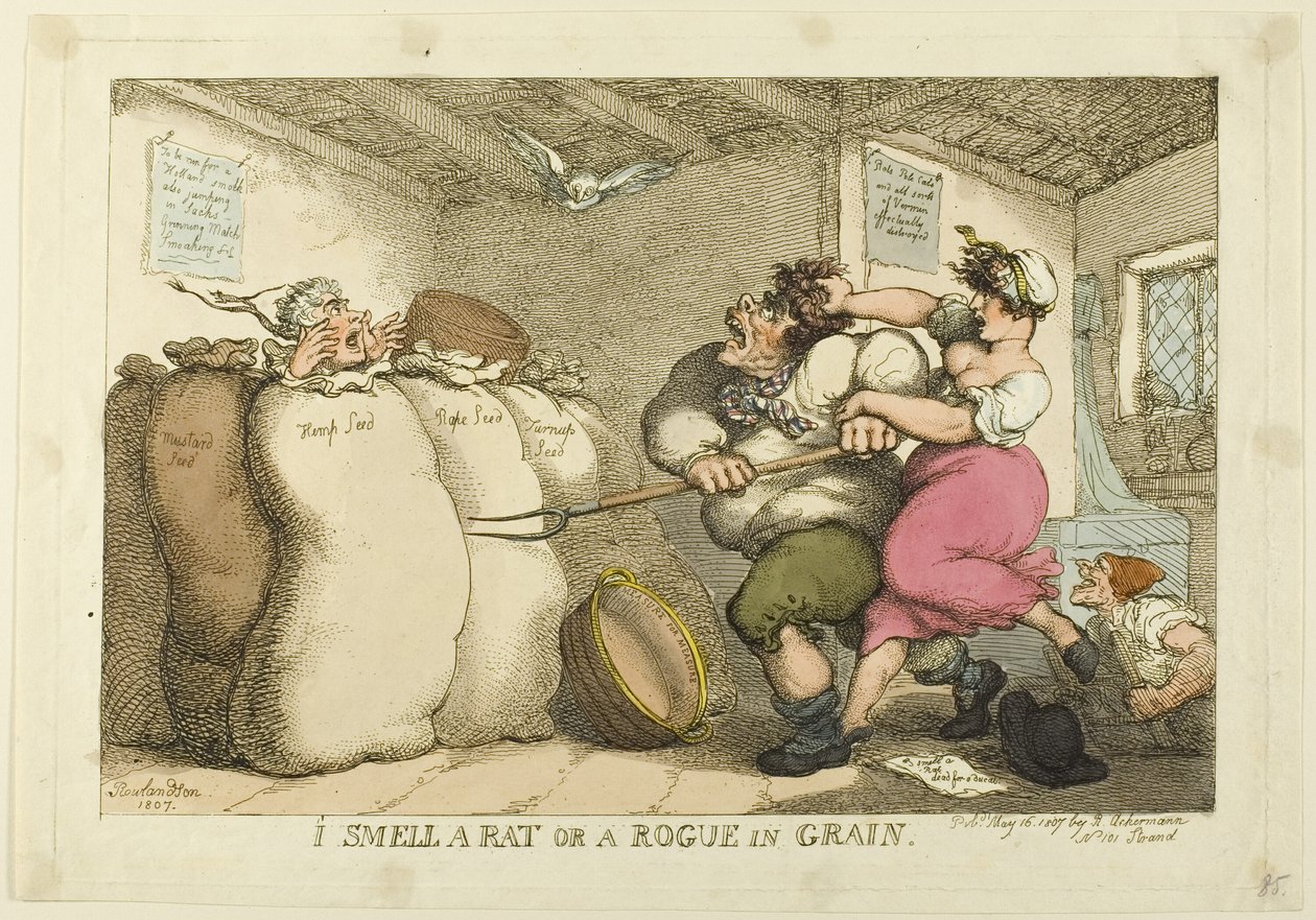 Haistan rotan tai konnan viljassa tekijältä Thomas Rowlandson