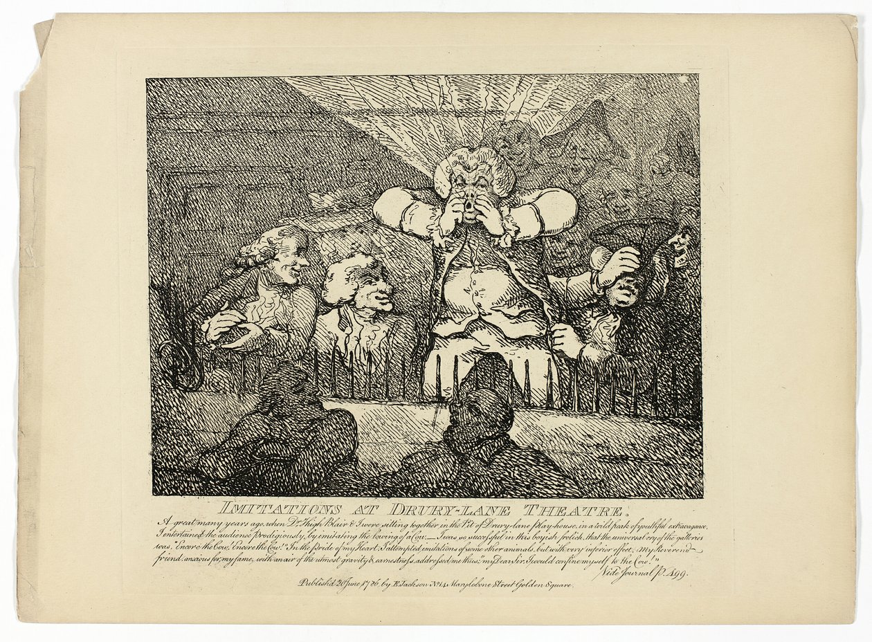 Imitaatioita ja Drury-Lane-teatteria Boswellin Hebridien kiertomatkalta. tekijältä Thomas Rowlandson