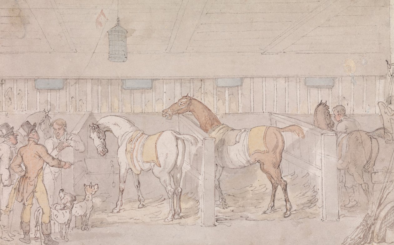 Interior de um Stablefinnish tekijältä Thomas Rowlandson