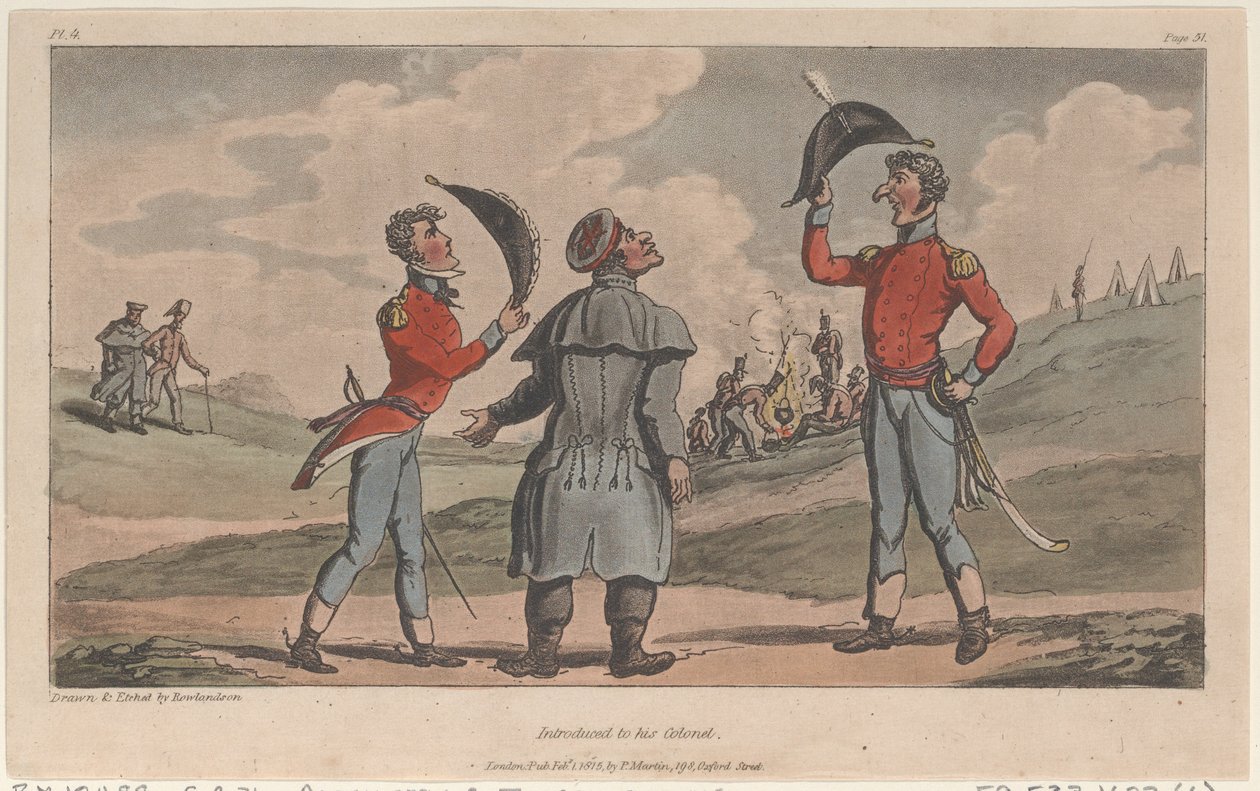  Translation types Text translation  ENGLISH - DETECTED  ENGLISH  SPANISH  FRENCH  CATALAN  FINNISH  POLISH Source text Introduced to his Colonel, from The Military Adventures of Johnny Newcome, 1815., 1815.  Introduced to his Colonel, from The Military Ad tekijältä Thomas Rowlandson
