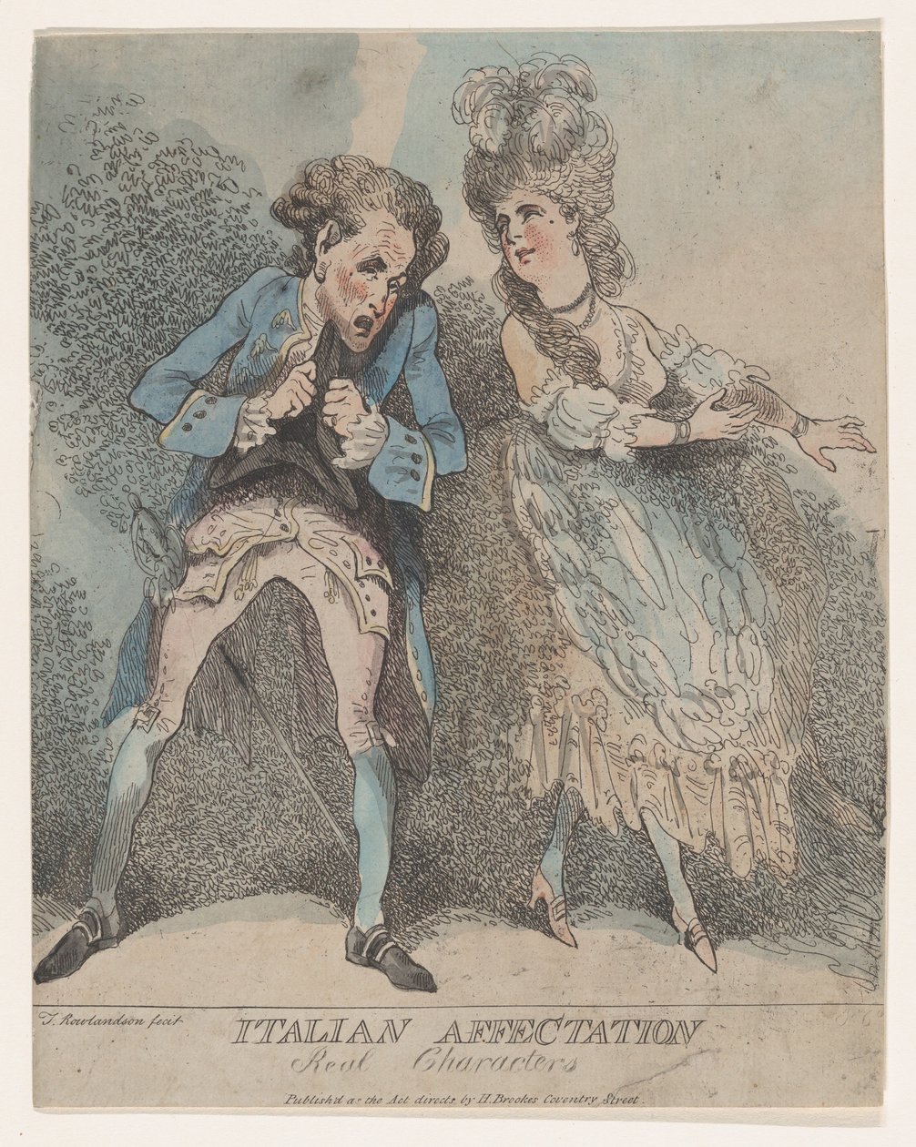 Italian vaikutelma, todellisia hahmoja, 1786-91, 1786-91. tekijältä Thomas Rowlandson