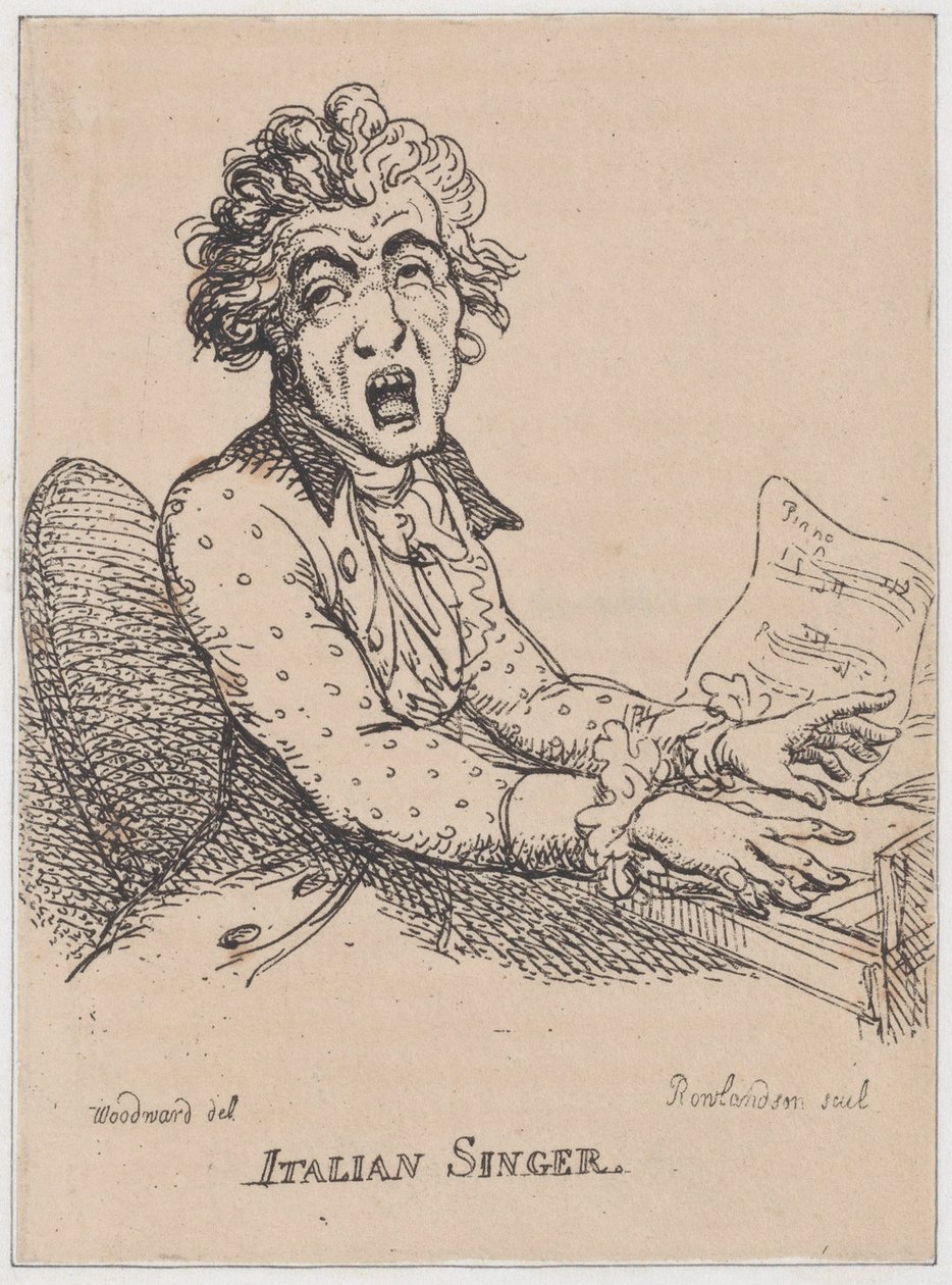 Italialainen laulaja, huhtikuu 1808, huhtikuu 1808. tekijältä Thomas Rowlandson