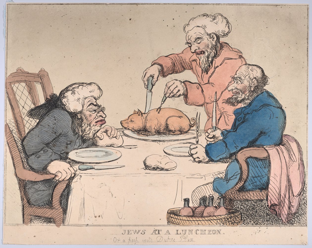 Juutalaiset lounaalla, 1794, 1794. tekijältä Thomas Rowlandson