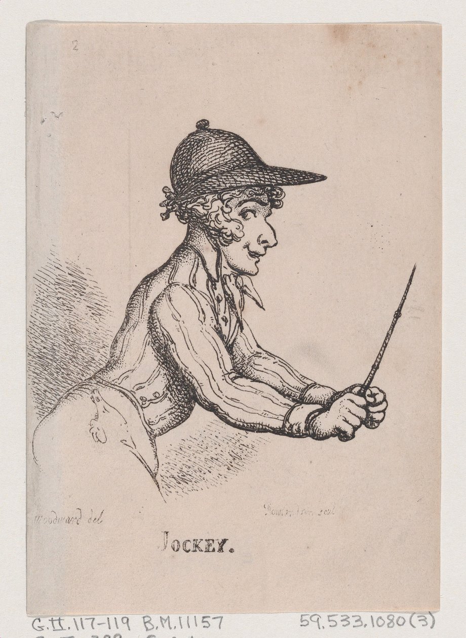 Jockey, huhtikuu 1808, huhtikuu 1808. tekijältä Thomas Rowlandson