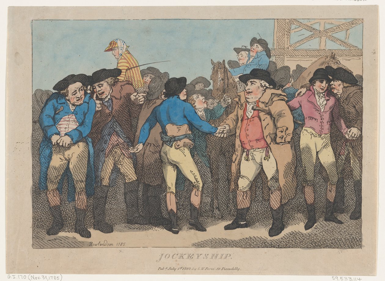 Jockeyship, 1 de juliol de 1802., 1 de juliol de 1802. finlandès tekijältä Thomas Rowlandson