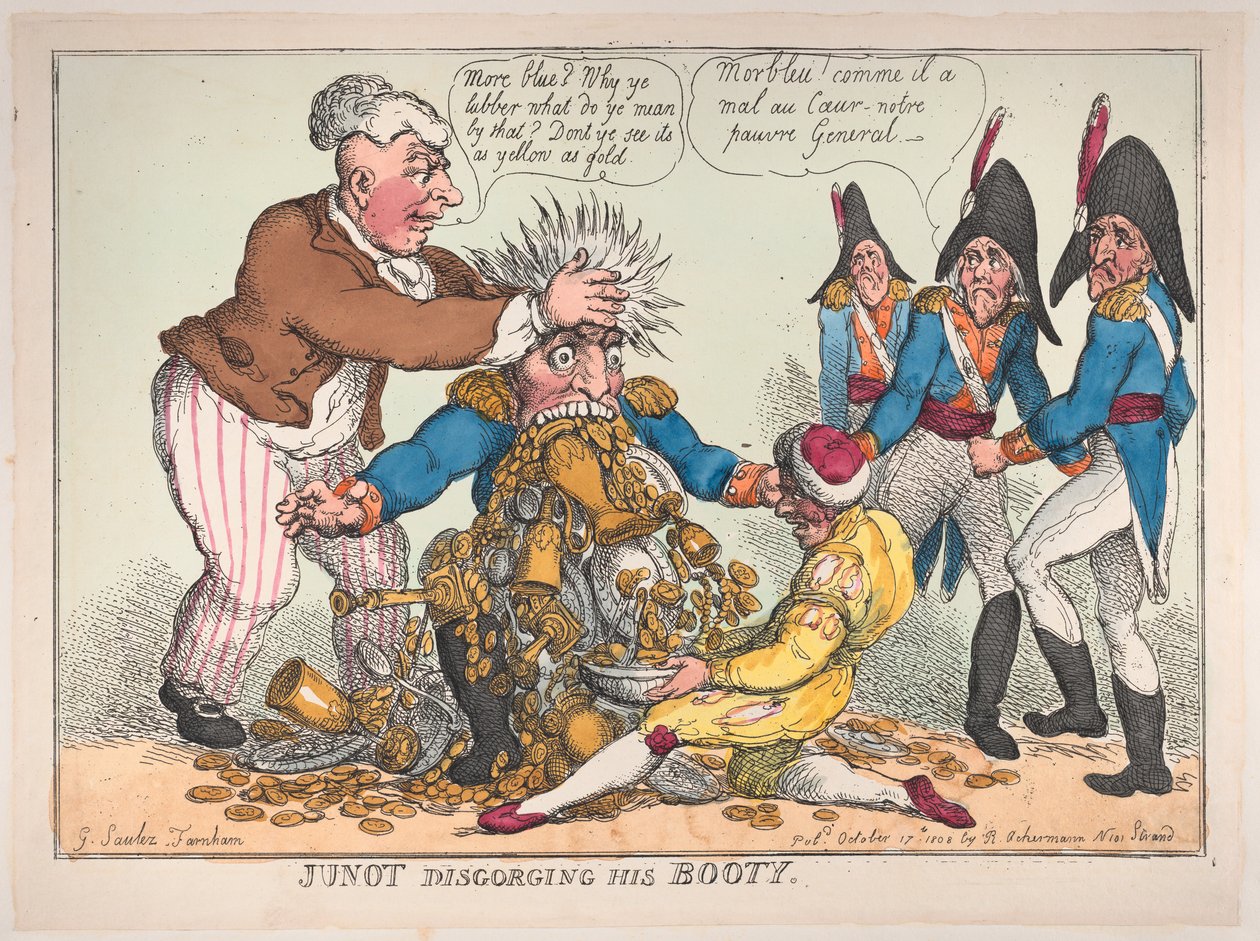 Junot Disgorging His Booty, 17. lokakuuta 1808, 17. lokakuuta 1808. tekijältä Thomas Rowlandson