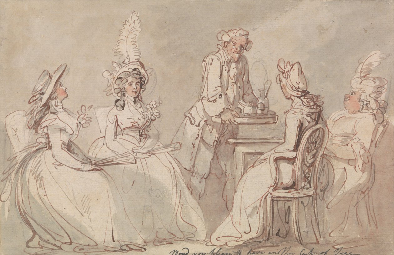 Naiset teekutsuilla tekijältä Thomas Rowlandson