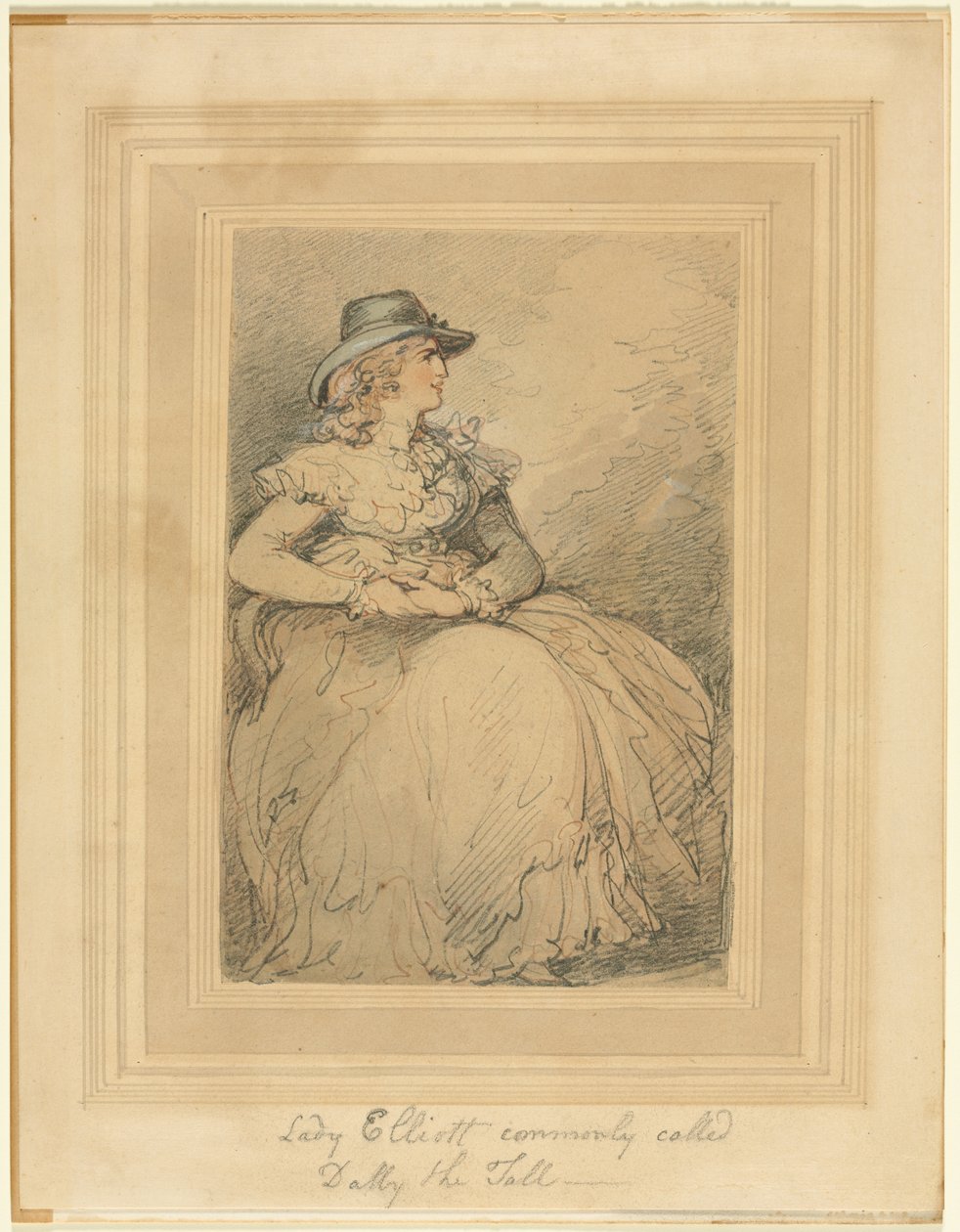 Lady Elliot, yleisesti kutsuttu Dolly The Tall tekijältä Thomas Rowlandson