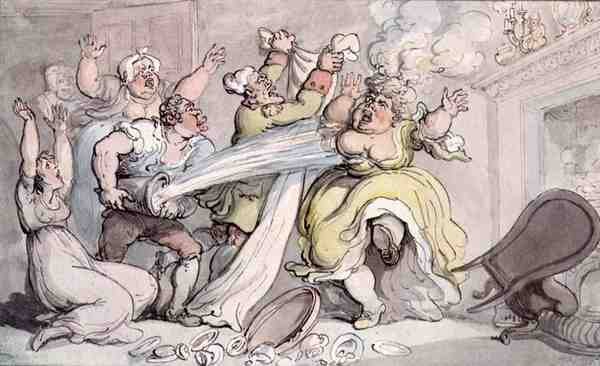 Nainen peruukkinsa kanssa (kynä ja muste ja akvarelli paperille) tekijältä Thomas Rowlandson