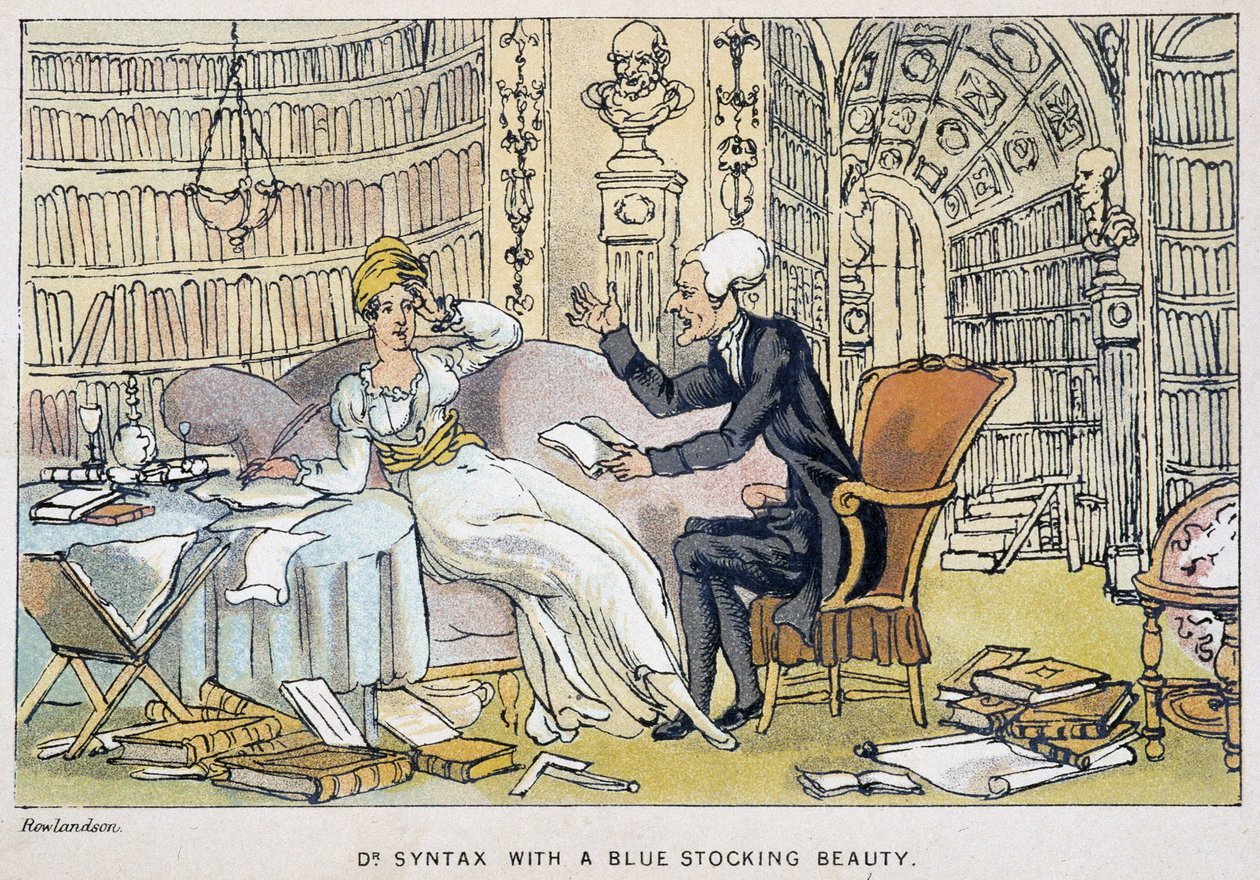 Le docteur et une intellectuelle - "" Doctor Syntaxin kolmella kiertueella: viehättävää lohtua ja vaimoa etsimässä" William Combe, ill. Rowlandson tekijältä Thomas Rowlandson