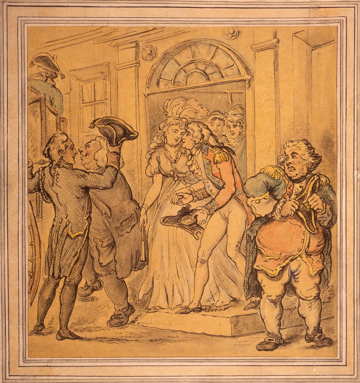 Lähtö juhlien jälkeen, 1700-luvun loppu - 1800-luvun alku tekijältä Thomas Rowlandson